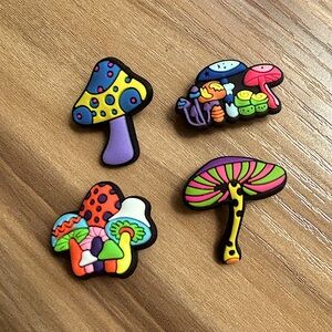 NWOT Mushroom Shoe Charms Crocs Jibbitz 4ct